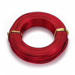 Fil d'aluminium rond, fil d'artisanat flexible, pour la fabrication artisanale de poupée de bijoux de perles, rouge, 12 jauge, 2.0mm, 55m/500g (180.4 pieds/500g)