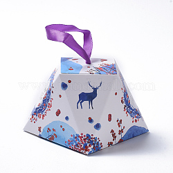 Scatole regalo di natale, con nastro, sacchetti per confezioni regalo, per regali caramelle biscotti, colorato, 8.1x8.1x6.4cm