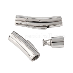 Column 316 Surgical Stainless Steel Bayonet Clasps, Stainless Steel Color, 30x7mm, Hole: 5mm