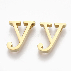 304 подвески из нержавеющей стали, золотые, буквы, letter.y, 12x11x3 мм, отверстие : 1.8 мм