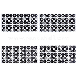 Ahadermaker 4 Blatt 4 flache runde runde Nummernetiketten, Zahlenetiketten Kreispunktaufkleber, Schwarz, 28x13.7x0.01 cm, 1 Blatt / Stil