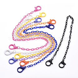 Colliers de chaîne de câble en plastique ABS personnalisés, chaînes de sac à main, avec fermoir pince de homard, couleur mixte, 18.97 pouce (48.2 cm)