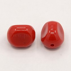 Abalorios de acrílico sólidos, rojo, 16x13x12mm, agujero: 2 mm, aproximamente 300 unidades / 500 g