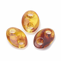 Liens en acrylique, ambre d'imitation, ovale, orange foncé, 33x22x9.5mm, Trou: 6mm, environ 155 pcs/500 g