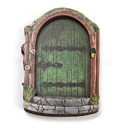 Mini-Gartentür aus Holz, für Puppenhauszubehör, das Requisitendekorationen vortäuscht, grün, 70x100 mm