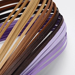 6 Farben quilling Papierstreifen, lila, 390x5 mm, über 120strips / bag, 20strips / Farbe
