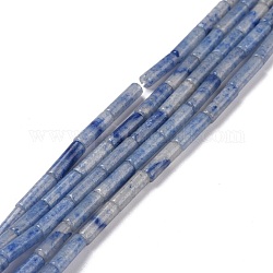 Granos de aventurina azul natural hebras, columna, 13x4mm, agujero: 1.4 mm, aproximamente 28 pcs / cadena, 15.20'' (38.6~39.1 cm)