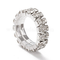 Bagues d'alliage, anneaux de cristal strass, bagues de mariage de fiançailles, platine, 5.8mm, taille 7, 17mm