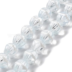 Handgemachte Murano Glas Perlen Stränge, mit Emaille, Kürbis, azurblau, 10~10.5x11~12x10~10.5 mm, Bohrung: 0.9 mm, ca. 38 Stk. / Strang, 15.43''~15.75'' (39.2~40 cm)