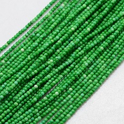 Perle sintetiche fossili fili, tinti e riscaldato, tondo, verde lime, 2mm, Foro: 1 mm, circa 200pcs/filo, 15.74 pollice