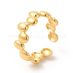 Placcatura ionica (ip) 304 anello per polsino aperto avvolgente ovale in acciaio inossidabile per donna, vero placcato oro 18k, misura degli stati uniti 6 1/4 (16.7mm)