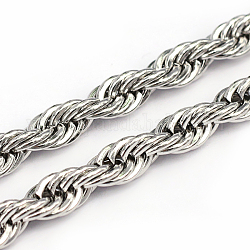 304 catene di corda in acciaio inox, colore acciaio inossidabile, 6.8x1.4mm
