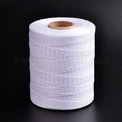 Cordon de polyester ciré, blanc, 1x0.5mm, environ 743.66 yards (680 m)/rouleau