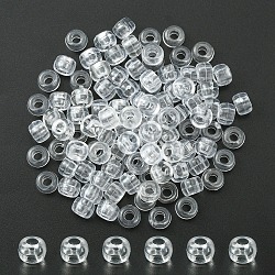 Perline europei acriliche trasparenti, grandi perle barile buco, chiaro, 9x6mm, Foro: 4 mm