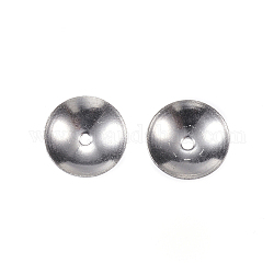 201 Stainless Steel Bead Caps, Round, Stainless Steel Color, 6x1.2mm, Hole: 0.5mm