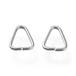 304 anelli triangolari in acciaio inossidabile, fermagli fibbia, adatto per perle forate, tessitura, borse a tracolla, colore acciaio inossidabile, 6.5x5x0.7mm