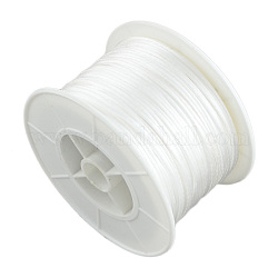 Filo tondo di nylon, cordoncino di raso rattail, per la produzione di nodo cinese, bianco, 1mm, 100iarde/rotolo