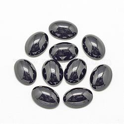 Натуральный черный камень кабошоны, овальные, 25x18x6~7 мм