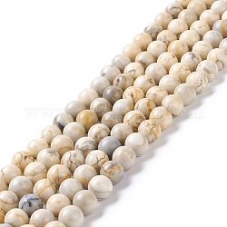 Chapelets de perles en turquoise de HuBei naturelle, ronde, 10mm, Trou: 1.2mm, Environ 41 pcs/chapelet, 15.94'' (40.5 cm)