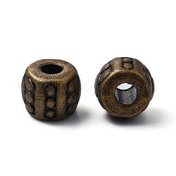 Perles de séparateur de style tibétain , Perles de séparateur de style tibétain , sans plomb, sans cadmium et sans nickel, baril, bronze antique, taille: environ 6mm de diamètre, épaisseur de 5mm, Trou: 2.5mm