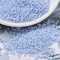 Perles miyuki delica, cylindre, Perles de rocaille japonais, 11/0, (db1527) opaque mat bleu ciel clair ab, 1.3x1.6mm, Trou: 0.8mm, environ 2000 pcs/10 g