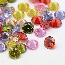 Cabochons de circonio cúbico, Grado A, facetados, diamante, color mezclado, 8x4.6mm