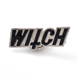 Enamel Pin, Alloy Badge for Backpack Clothing, Platinum, Word, 12x33x2mm, Pin: 1mm