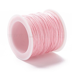 Geflochtenen Nylonfaden, DIY Material für Schmuck machen, rosa, 0.8 mm, 100 Yards / Rolle