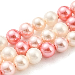 Fili di perline di conchiglia naturale elettrolitici, imitazione perla, tinto, tondo, rosso ciliegia, 4~4.5mm, Foro: 0.7 mm, circa 93pcs/filo, 15.75 pollice (40 cm)