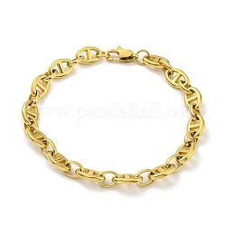 Placage ionique (ip) 304 bracelets à maillons ovales en acier inoxydable, or, 9-1/8 pouce (23 cm)
