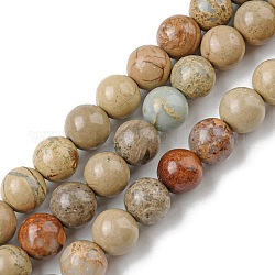 Chapelets de perles en jaspe aqua terra naturel, ronde, 10~10.5mm, Trou: 1mm, Environ 39 pcs/chapelet, 15.7 pouce (40 cm)