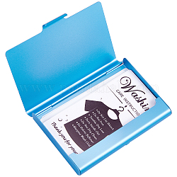 Gorgecraft Aluminiumlegierung Visitenkarten Stroage Box, Hand-Push-Typ, Rechteck, Deep-Sky-blau, 65x93x10 mm, 2 Stück
