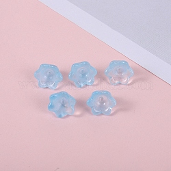Perles en verre, fleur de lys, lumière bleu ciel, 12x8mm, Trou: 1.4mm