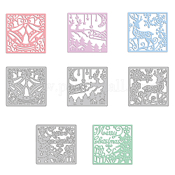 Plantillas de troqueles de corte de acero al carbono globleland 4pcs 4styles, para diy álbumes de recortes / álbum de fotos, decorativo diy tarjeta de papel diy, 6.2x6.2x0.08 cm