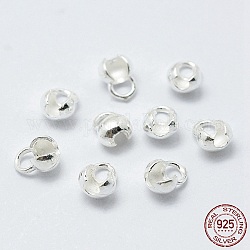 925 Sterling Silber Perle Spitzen Knoten Abdeckungen, Silber, 6x5x4 mm, Bohrung: 1.5 mm