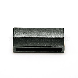 Zinc Alloy Magnetic Clasps, Rectangle, Gunmetal, 38x19x7mm, Hole: 34x4mm