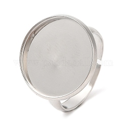 304 fornitura de anillo ajustable de acero inoxidable, configuración del anillo de la copa del bisel, plano y redondo, color acero inoxidable, diámetro interior: 17 mm, Bandeja: 16 mm
