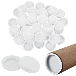 OLYCRAFT 100pcs White Mailing Tube Caps 1.9 Inch ID Plastic End Caps Mailing Tubes 2x0.4 Inch Flat Round Plastic End Caps Reusable Sealer Covers Plastic Bottle Caps for Mailing Tubes