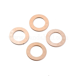 Ионное покрытие (ip) 304 соединительное кольцо из нержавеющей стали, кольцо с римскими цифрами 1~12, розовое золото , 15.5x0.5 мм, отверстие : 9.5 мм