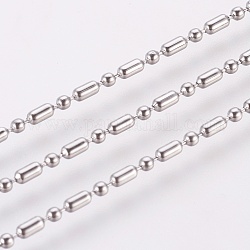304 Stainless Steel Ball Chains, with Spool, Oval & Round, Stainless Steel Color, 4x2mm, 2mm, about 32.8 Feet(10m)/roll