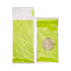 Sacchetti di plastica cellofan rettangolo, per l'imballaggio del rossetto, motivo a pois, verde lime, 13x5cm, 