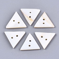 2  - 正孔淡水貝ボタン  三角形  貝殻色  17~18x19~20x2mm  穴：1.6mm