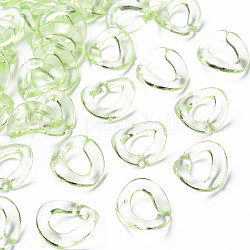 Transparent Acrylic Linking Rings, Quick Link Connectors, for Cable Chains Making, Twisted Oval, Light Green, 19x16.5x2.5mm, Inner Diameter: 7x11mm, about 1060pcs/500g