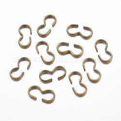 Connettori rapidi per ferro, risultati a catena, fermagli a forma di numero 3, cadmio & nichel &piombo libero, bronzo antico, 14mmx7mm