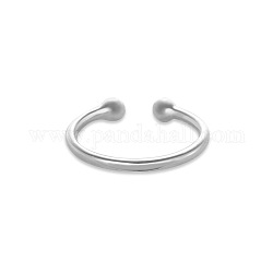 Shegrace simple 925 anillos de puño de torsión de plata esterlina, anillos abiertos, Platino, tamaño de 7, 17mm