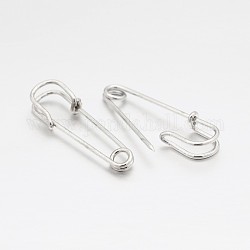 Iron Safety Pins, for Brooch Making, Kilt Needles, Platinum, 40x14x5mm