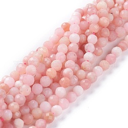 Natürliche rosa Opalkorne Stränge, Runde, facettiert, 4 mm, Bohrung: 0.8 mm, ca. 89 Stk. / Strang, 15.55 cm