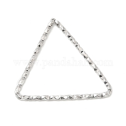 304 Edelstahl verbindet Ringe, strukturiert, Dreieck, Edelstahl Farbe, 21x22x1 mm, Innendurchmesser: 19x18 mm