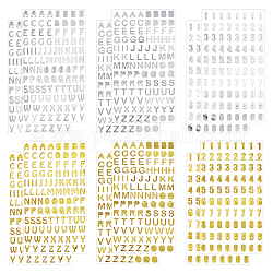 Olycraft 1248 шт., наклейки с буквами, самоклеящиеся наклейки с буквами и цифрами, этикетки для горячего тиснения, наклейки золотого, серебряного цвета, мини-наклейка с буквой az, номер 0-9, наклейки для скрапбукинга, поделок своими руками
