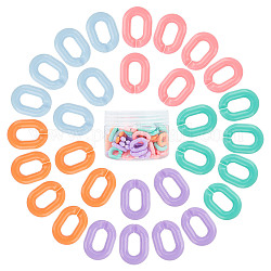 Anneaux de liaison en acrylique gorgecraft, connecteurs à liaison rapide, pour la fabrication de chaînes de bijoux, ovale, couleur mixte, 19x14x4.5mm, Trou: 11x5.5mm, 5 couleurs, 20 pcs / couleur, 100 pcs / boîte